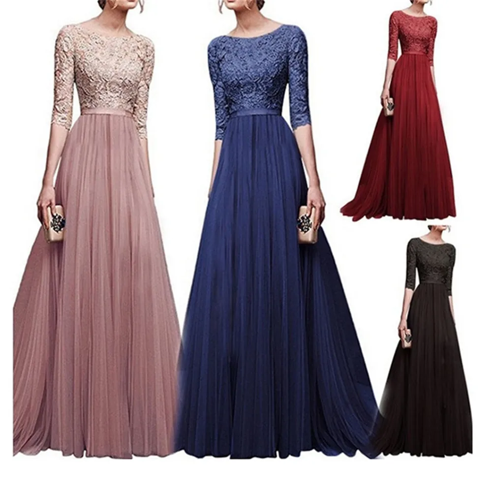 Wipalo Women Plus Size 5XL Three Quarter Sleeve Lace Long Evening Party Dress Fit And Flare Solid Maxi Dress Robe Femme Vestidos
Wipalo Women Plus Size 5XL Three Quarter Sleeve Lace Long Evening Party Dress Fit And Flare Solid Maxi Dress Robe Femme Vestidos