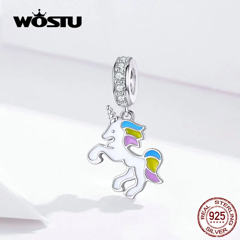 WOSTU Lucky Unicorn Dangle Charm 925 Sterling Silver Multi-Color Enamel Beads Fit Original Bracelet Jewelry Making FNC075
WOSTU Lucky Unicorn Dangle Charm 925 Sterling Silver Multi-Color Enamel Beads Fit Original Bracelet Jewelry Making FNC075