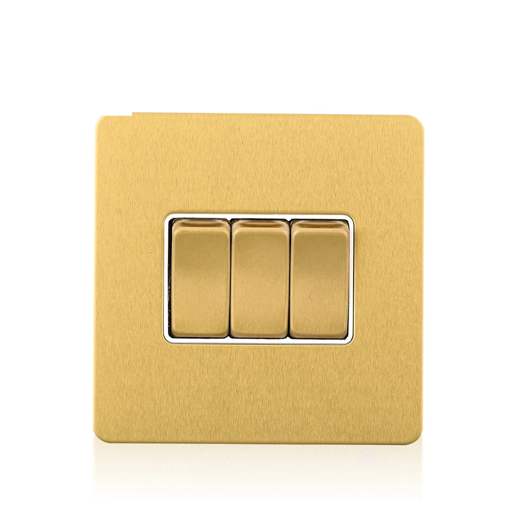 Cognag Screwless Stainless Steel Panel 3 Gang 1 Way UK Wall Light Switch Home Use
Cognag Screwless Stainless Steel Panel 3 Gang 1 Way UK Wall Light Switch Home Use