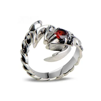 Hot 925 Sterling Silver Retro Scorpion king & Scorpio Garnet Open Ring Men Thai Silver Fine Jewelry Gift Finger Ring Adjustable
Hot 925 Sterling Silver Retro Scorpion king & Scorpio Garnet Open Ring Men Thai Silver Fine Jewelry Gift Finger Ring Adjustable