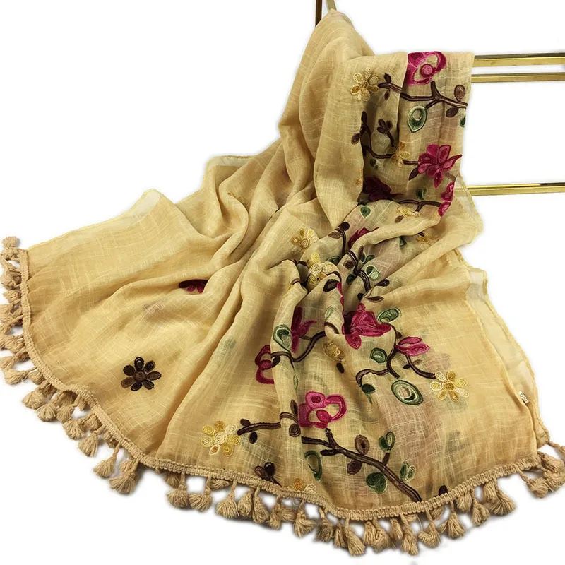 Retro Fringed Floral Embroidery Scarves Shawl Wrap Cotton Islam Women Muslim Hijabs Turban Headscarf Pashmina Bandana 90*180cm
Retro Fringed Floral Embroidery Scarves Shawl Wrap Cotton Islam Women Muslim Hijabs Turban Headscarf Pashmina Bandana 90*180cm