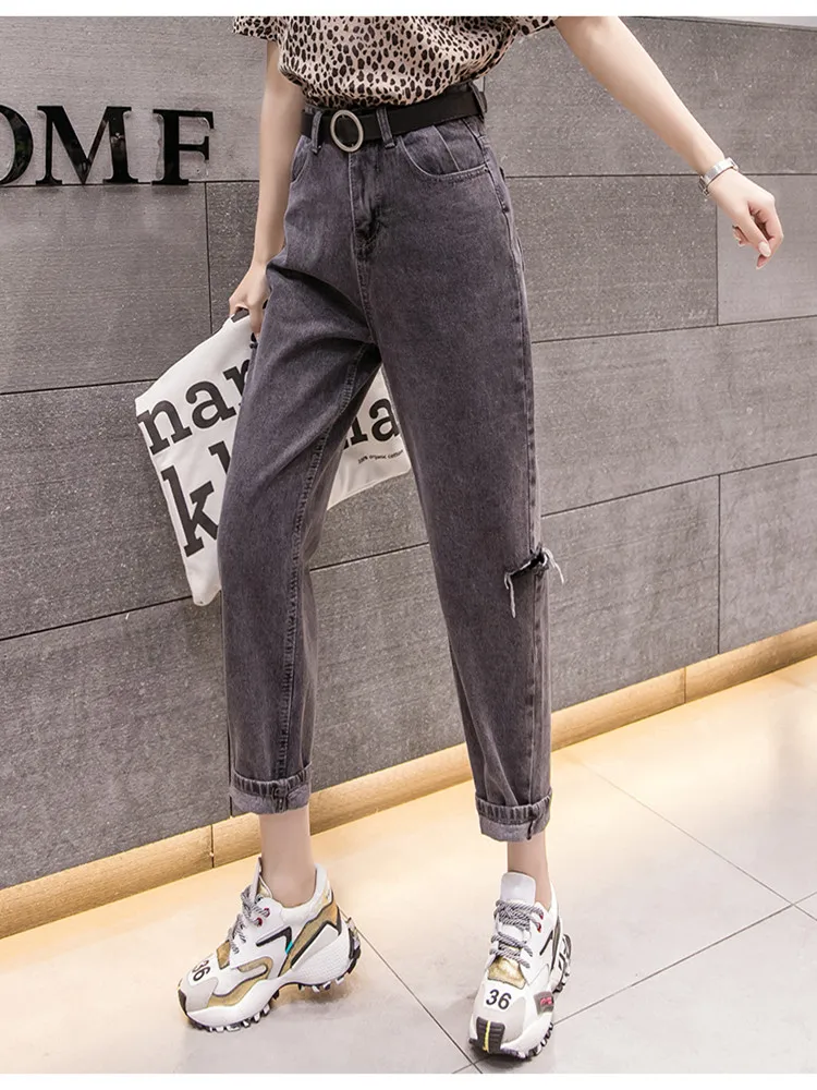 JUJULAND 2019 Spring Clothes Ladies High Waist Female Boyfriend Jeans with a tight waist Denim Ripped Jean Woman Plus Size 8272
JUJULAND 2019 Spring Clothes Ladies High Waist Female Boyfriend Jeans with a tight waist Denim Ripped Jean Woman Plus Size 8272