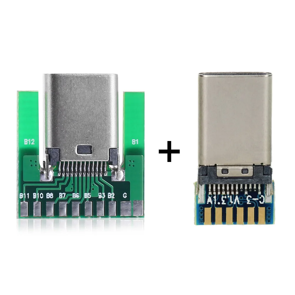 Xiwai DIY 24pin USB 3.1 Type C USB-C Male Plug Female Socket Connector SMT Type with PCB with 56K Resistor for Data Charger
Xiwai DIY 24pin USB 3.1 Type C USB-C Male Plug Female Socket Connector SMT Type with PCB with 56K Resistor for Data Charger