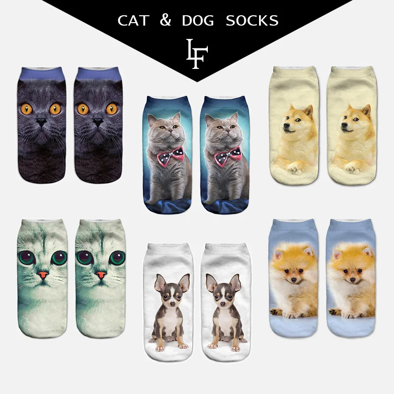 2017 New 3D Animal Printed Socks Women New Unisex Cute Low Cut Ankle Socks With Print Dog Meias Sokken Calcetines Mujer Hot Sale
2017 New 3D Animal Printed Socks Women New Unisex Cute Low Cut Ankle Socks With Print Dog Meias Sokken Calcetines Mujer Hot Sale