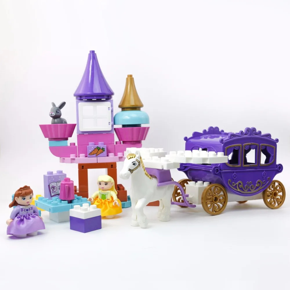 55pcs Large particle Building Blocks princess Dream castle Compatible Legoe Duploe Bricks kids toys for children girl gifts
55pcs Large particle Building Blocks princess Dream castle Compatible Legoe Duploe Bricks kids toys for children girl gifts