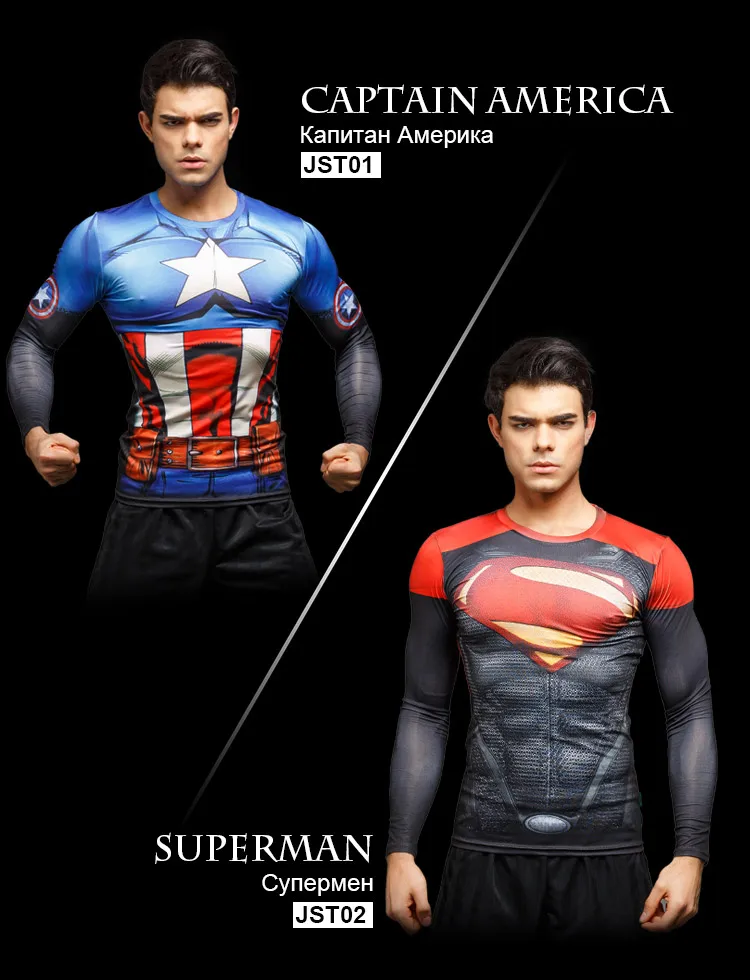 Compression Shirt Workout Training Fitness Men Cosplay Rashgard Plus Size Bodybuilding T shirt 3D Printed Sports Tops For Male Compression Shirt Workout Training Fitness Men Cosplay Rashgard Plus Size Bodybuilding T shirt 3D Printed Sports Tops For Male