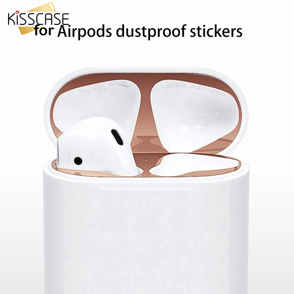 KISSCASE Dust patch for Apple AirPods 2 Case Dustproof Metal Stickers Airpods 1 Protection Sticker AirPod cases | Электроника