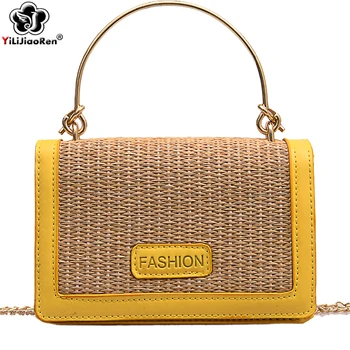 

Fashion Women Summer Shoulders Bag Small Rattan Bag Handmade Woven Leather Straw Handbags Beach Bags for Women 2019 Borsa Mare