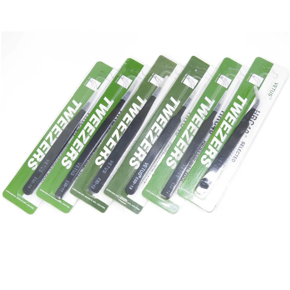 Anti-static ESD 10-15 Tweezers Set For Soldering Station Welding Assist Tools 6pcs/lot
Anti-static ESD 10-15 Tweezers Set For Soldering Station Welding Assist Tools 6pcs/lot