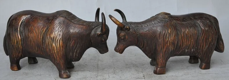 727++7" marked chinese folk fengshui bronze animal Yak oxen Bos grunniens statue pair
727++7" marked chinese folk fengshui bronze animal Yak oxen Bos grunniens statue pair