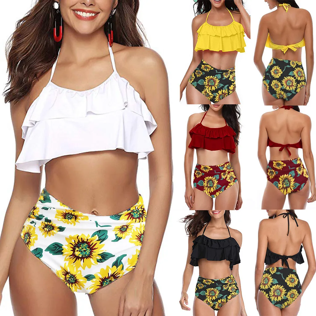 Womens Two Pieces Flounce Ruffles High Waist Solid Plus Size Sexy Backless Halter Beach Printed Swimwear Set Summer Bathing Suit
Womens Two Pieces Flounce Ruffles High Waist Solid Plus Size Sexy Backless Halter Beach Printed Swimwear Set Summer Bathing Suit