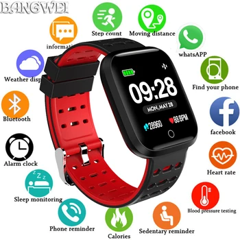 BANGWEI 2019 New Smart Waterproof Watch Fitness Tracker Heart Rate Sphygmomanometer Electronic Clock Sport Watch For Android IOS
BANGWEI 2019 New Smart Waterproof Watch Fitness Tracker Heart Rate Sphygmomanometer Electronic Clock Sport Watch For Android IOS