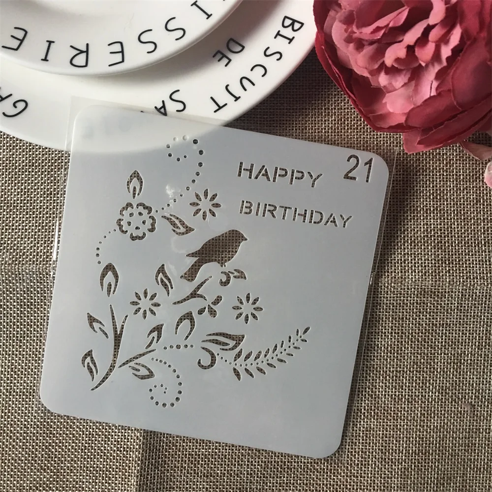 1Pcs 13cm Bird Happy Birthday DIY Layering Stencils Wall Painting Scrapbook Coloring Embossing Album Decorative Card Template
1Pcs 13cm Bird Happy Birthday DIY Layering Stencils Wall Painting Scrapbook Coloring Embossing Album Decorative Card Template