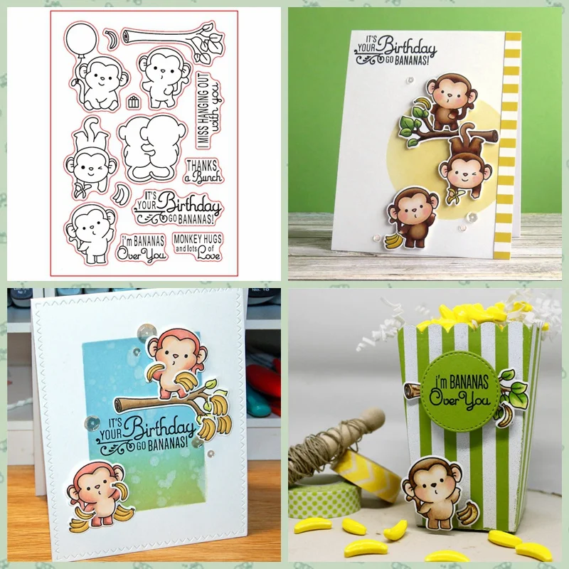 Monkey Animal Birthday Clear Stamps for DIY Scrapbooking Cards Making Crafts Decorative Stenicl Transparent Silicone Seal
Monkey Animal Birthday Clear Stamps for DIY Scrapbooking Cards Making Crafts Decorative Stenicl Transparent Silicone Seal