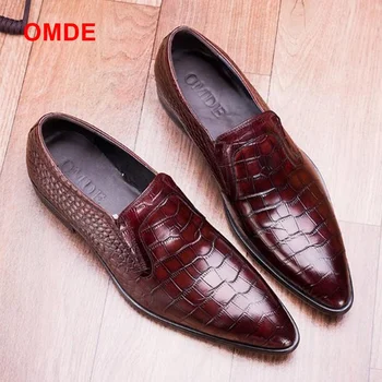 OMDE Genuine Leather Loafers Men Pointed toe Dress Shoes Crocodile Pattern Slip On Formal Shoes Men Business Office Shoes
OMDE Genuine Leather Loafers Men Pointed toe Dress Shoes Crocodile Pattern Slip On Formal Shoes Men Business Office Shoes