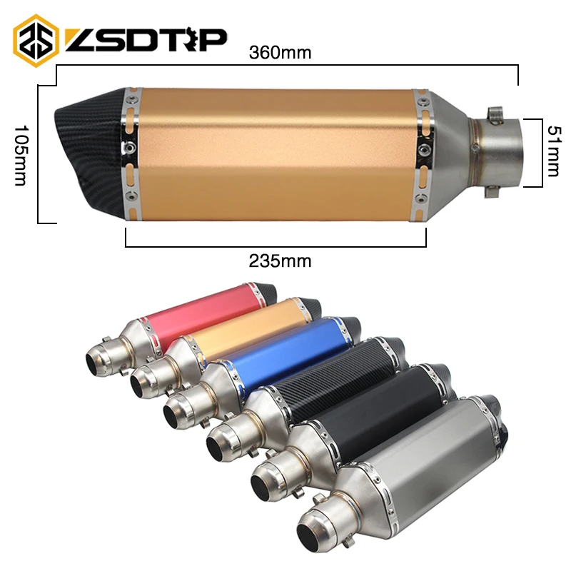 ZSDTRP 35-51mm Modified Motorcycle Akrapovic Exhaust Muffler Pipe Motocross Scooter Pit Bike Dirt For Yamaha YZF R6 ER6N CB400
ZSDTRP 35-51mm Modified Motorcycle Akrapovic Exhaust Muffler Pipe Motocross Scooter Pit Bike Dirt For Yamaha YZF R6 ER6N CB400