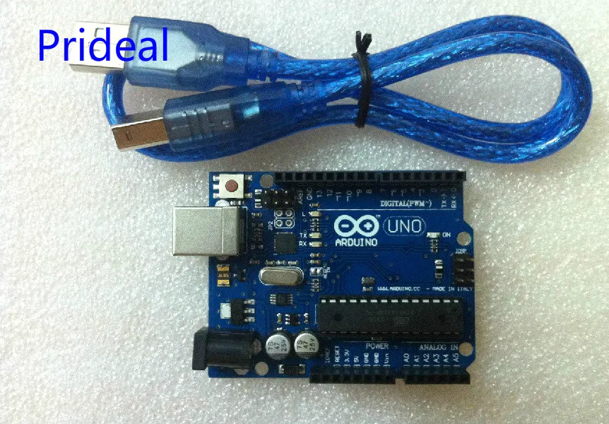Prideal Upgrade 100% new UNO R3 MEGA328P ATMEGA16U2 board for Arduino UNO R3 +USB cable for free good quality
Prideal Upgrade 100% new UNO R3 MEGA328P ATMEGA16U2 board for Arduino UNO R3 +USB cable for free good quality
