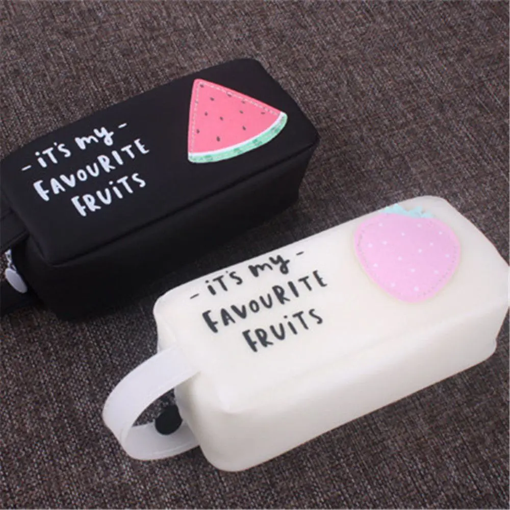 1Pcs Big Kawaii Pencil Case Silicone Cartoon Fruit Pen Box Black Large Bag For Student Girl Gift Cute School Stationery Supplies
1Pcs Big Kawaii Pencil Case Silicone Cartoon Fruit Pen Box Black Large Bag For Student Girl Gift Cute School Stationery Supplies