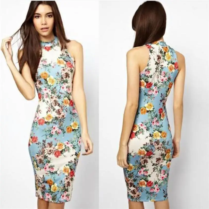 Vintage Blue Sleeveless Floral Printed Casual Dress Women Evening Party Bodycon Dress Girls Ladies Summer Short Pencil Vestidos
Vintage Blue Sleeveless Floral Printed Casual Dress Women Evening Party Bodycon Dress Girls Ladies Summer Short Pencil Vestidos