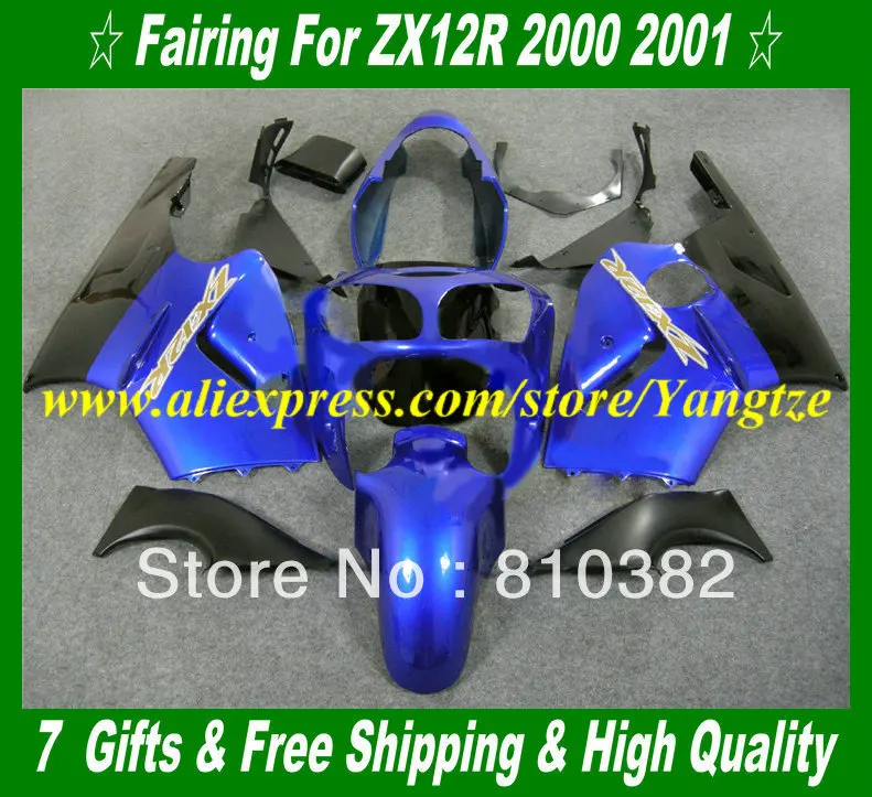 Injection mold Fairing kits for 2001 KAWASAKI Ninja ZX12R 00 01 ZX 12R 2000 2001 ZX-12R Fairings Blue black Motorcycle part HJ28
Injection mold Fairing kits for 2001 KAWASAKI Ninja ZX12R 00 01 ZX 12R 2000 2001 ZX-12R Fairings Blue black Motorcycle part HJ28