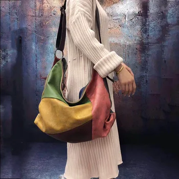 Hip-Hop Fashion Patchwork Design Genuine Leather Women Messenger Bags Soft Natural Cowskin Shoulder Crossbody Bag
Hip-Hop Fashion Patchwork Design Genuine Leather Women Messenger Bags Soft Natural Cowskin Shoulder Crossbody Bag