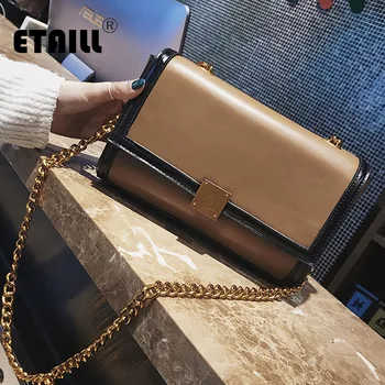 ETAILL New Fashion Flap Golden Chain Women Bags Designer PU Leather White Black Panelled Cover Soft Luxury Shoulder Bags Handbag
ETAILL New Fashion Flap Golden Chain Women Bags Designer PU Leather White Black Panelled Cover Soft Luxury Shoulder Bags Handbag
