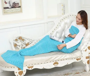 3 size Blue Yarn Knitted Mermaid Tail Blanket 9 color Spring Fall Soft Sleeping Bed Crochet Anti-Pilling Portable Blanket E371
3 size Blue Yarn Knitted Mermaid Tail Blanket 9 color Spring Fall Soft Sleeping Bed Crochet Anti-Pilling Portable Blanket E371