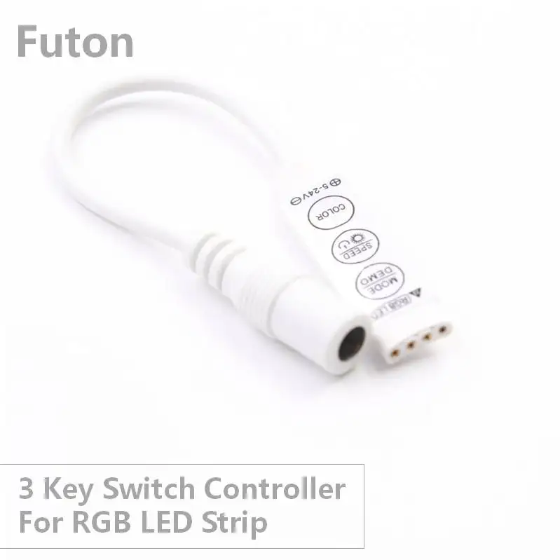 DC 5~24V Operated RGB LED Strip 3 Key Female Plug Switch Controller for SMD5050/2835 LED Light
DC 5~24V Operated RGB LED Strip 3 Key Female Plug Switch Controller for SMD5050/2835 LED Light