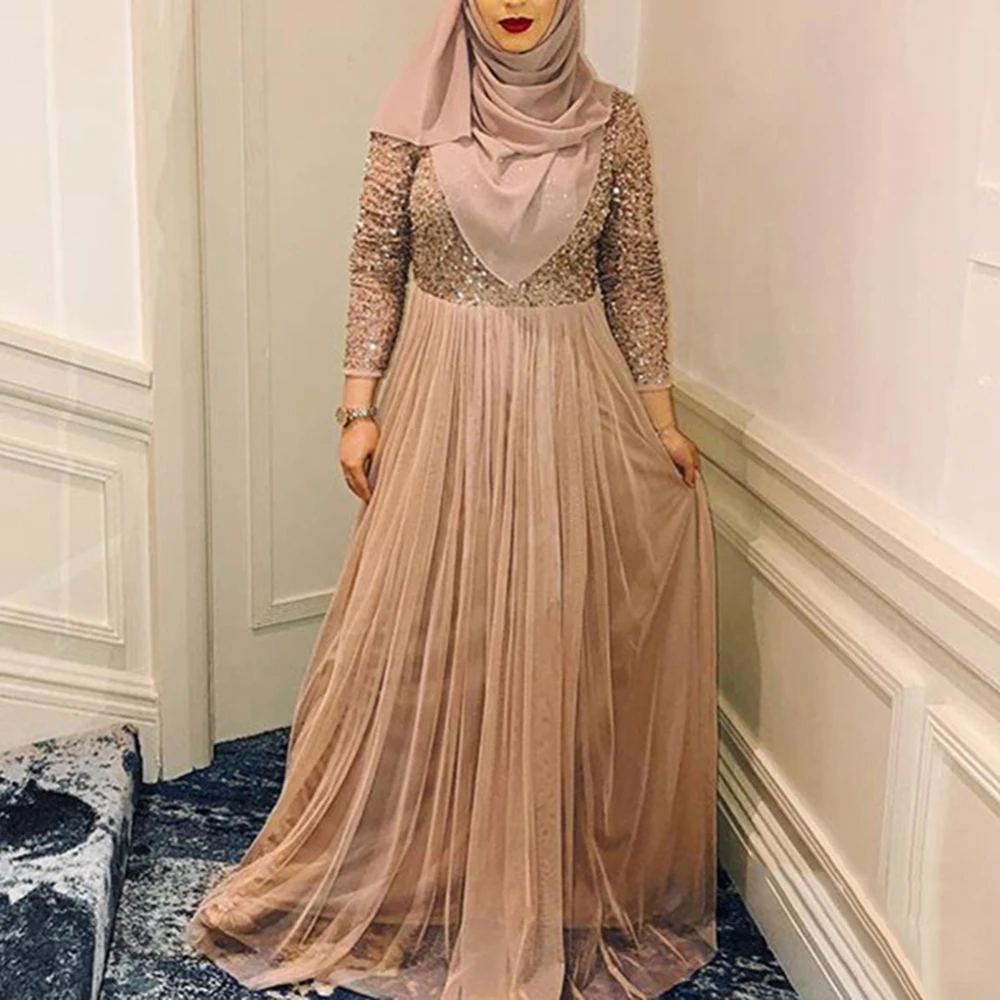 New Arrival Women Muslim High Waist Stitching Sequins Maxi Dress Casual Long Sleeve Party Dresses Streetwear Slim Dress
New Arrival Women Muslim High Waist Stitching Sequins Maxi Dress Casual Long Sleeve Party Dresses Streetwear Slim Dress