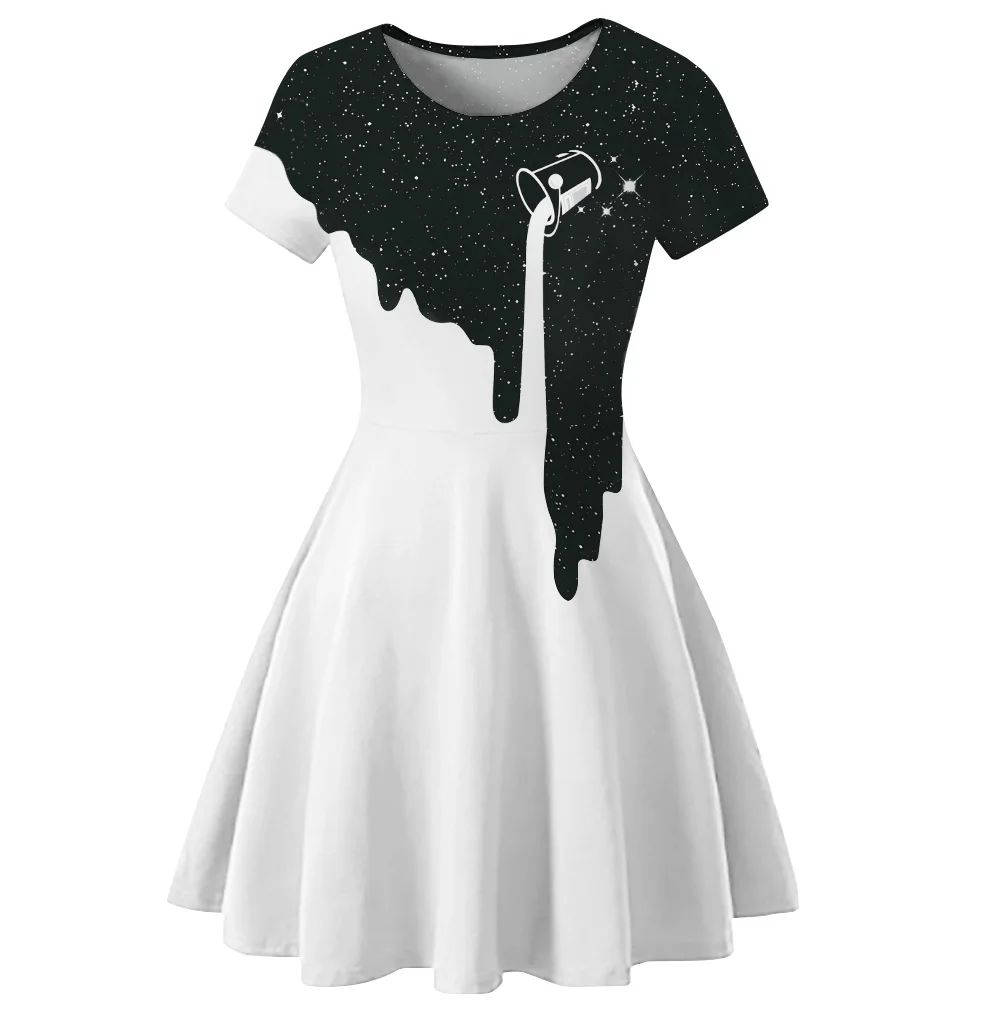 Newest Women Summer Dress Short Sleeve O Neck Milk Printed 3D Clothing Casual Vintage Beach Party Dresses
Newest Women Summer Dress Short Sleeve O Neck Milk Printed 3D Clothing Casual Vintage Beach Party Dresses