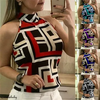 New Elegant Women Sleeveless Off Shoulder Geometric Print Tank Vest Crop Tops Casual Halter Slim Bodycon Tank Outwear Plus Size
New Elegant Women Sleeveless Off Shoulder Geometric Print Tank Vest Crop Tops Casual Halter Slim Bodycon Tank Outwear Plus Size
