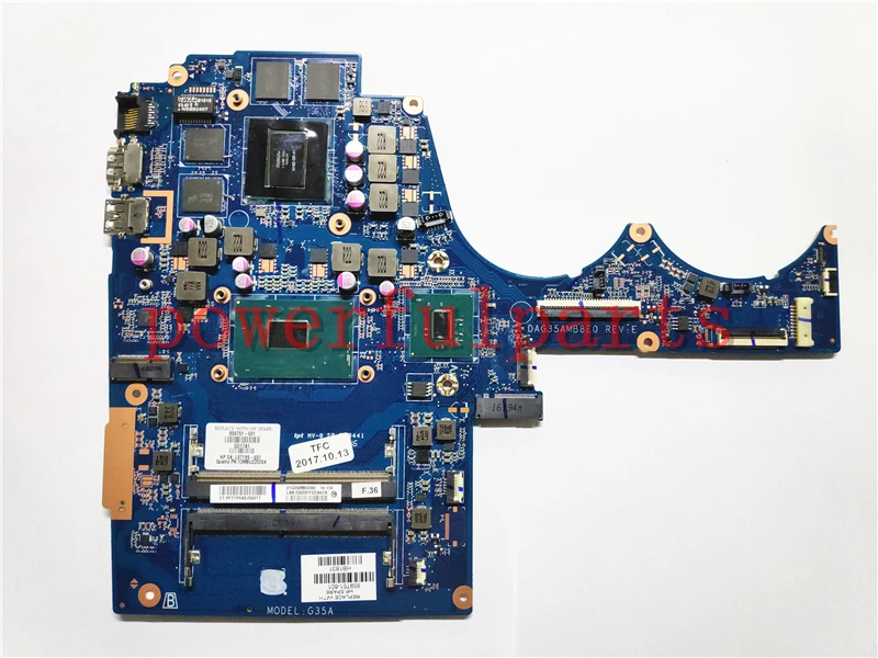FOR hp TPN-Q173 15-BC 15-AX laptop motherboard 859751-601 DAG35AMB8E0 965M 4GB i5-6300HQ fully tested well
FOR hp TPN-Q173 15-BC 15-AX laptop motherboard 859751-601 DAG35AMB8E0 965M 4GB i5-6300HQ fully tested well