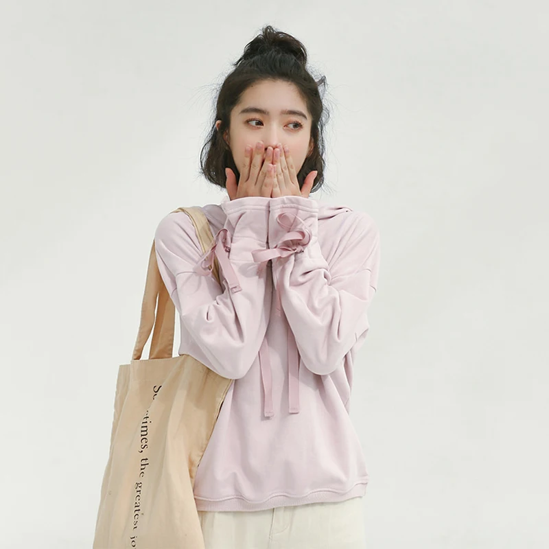 2019 New Korean Lace-Up Pink Women Hoodies Autumn Long Sleeve Loose Hooded Sweatshirts Female Cute Pullovers
2019 New Korean Lace-Up Pink Women Hoodies Autumn Long Sleeve Loose Hooded Sweatshirts Female Cute Pullovers