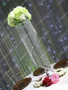 

Free Shipping 10pcs/lots Acrylic Crystal 47inch Tall Table Flower Stand Lead Road for Wedding Centerpiece Event Party decoration