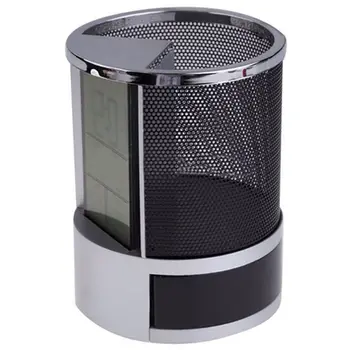 Mesh Pen Pencil Holder With Digital Lcd Office Desk Clock With Time Temp Calendar Function Black
Mesh Pen Pencil Holder With Digital Lcd Office Desk Clock With Time Temp Calendar Function Black
