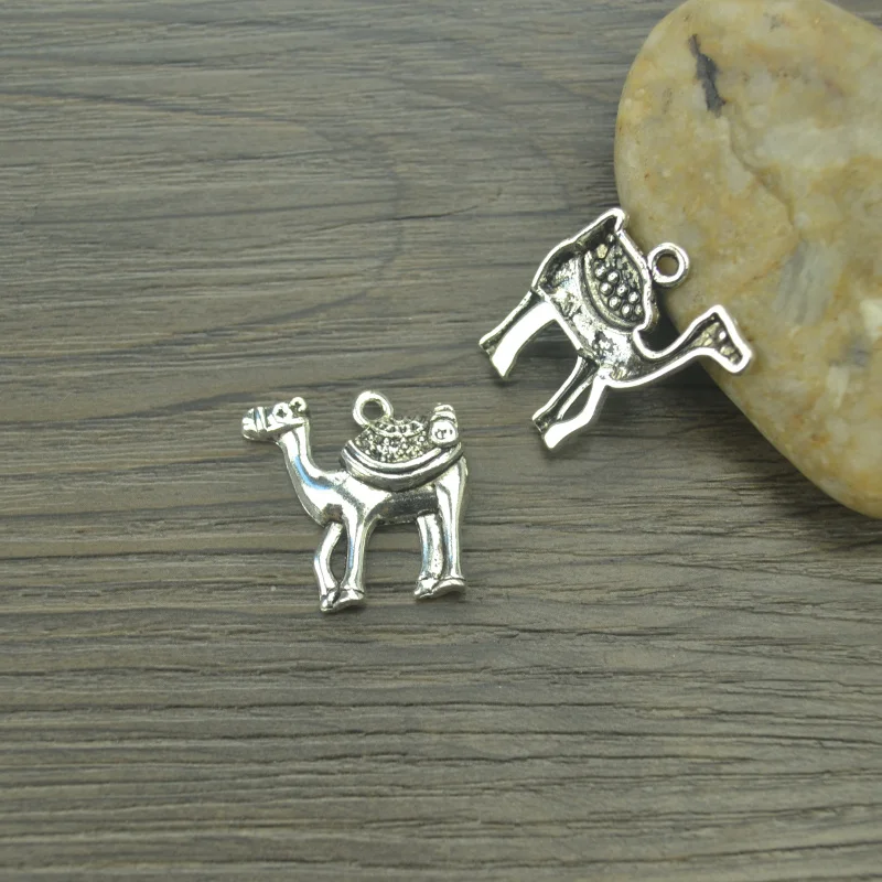 8 шт./лот винтажный браслет с серебряным покрытием верблюжьего цвета подвески