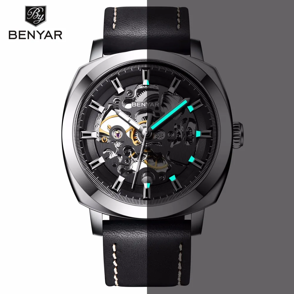 BENYAR 2019 Top Brand Mechanical Watch Mens Fashion Sport Waterproof militare Men Leather Automatic Watches Relogio Masculino
BENYAR 2019 Top Brand Mechanical Watch Mens Fashion Sport Waterproof militare Men Leather Automatic Watches Relogio Masculino