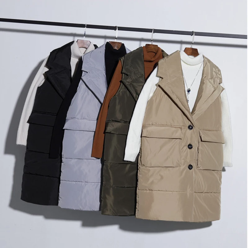 New Spring Autumn Plus Size Warm Thick Parkas Women Loose Turn-down Collar Vests Coat Down cotton Long Sleeveless Outwears Mw475
New Spring Autumn Plus Size Warm Thick Parkas Women Loose Turn-down Collar Vests Coat Down cotton Long Sleeveless Outwears Mw475