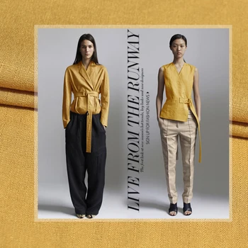 Exquisite natural linen cloth fabric yellow 266grams per metre
Exquisite natural linen cloth fabric yellow 266grams per metre