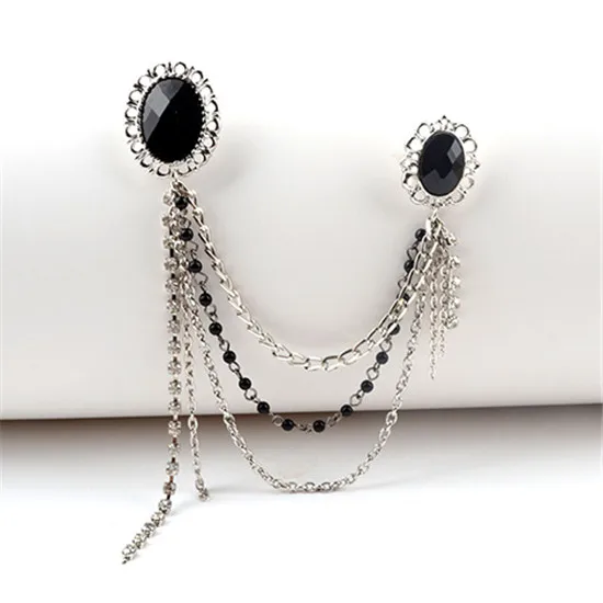 H:HYDE Punk Rock Shirt Collar Wings Chain Neck Tip Brooches Black Stone Round Flower Clip Gothic Pin Brooch For Women
H:HYDE Punk Rock Shirt Collar Wings Chain Neck Tip Brooches Black Stone Round Flower Clip Gothic Pin Brooch For Women