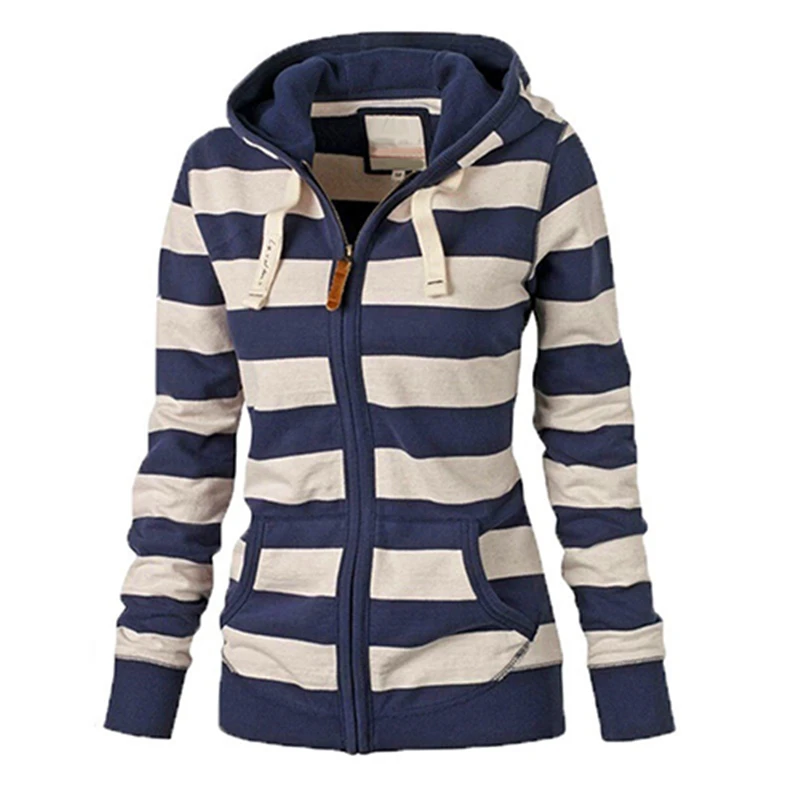 Women Warm Striped Hoodie Sweatshirt Top Zipper Cotton Striped Long Sleeve Hooded Pockets Winter Jacket Women Zipper Coat 2018
Women Warm Striped Hoodie Sweatshirt Top Zipper Cotton Striped Long Sleeve Hooded Pockets Winter Jacket Women Zipper Coat 2018