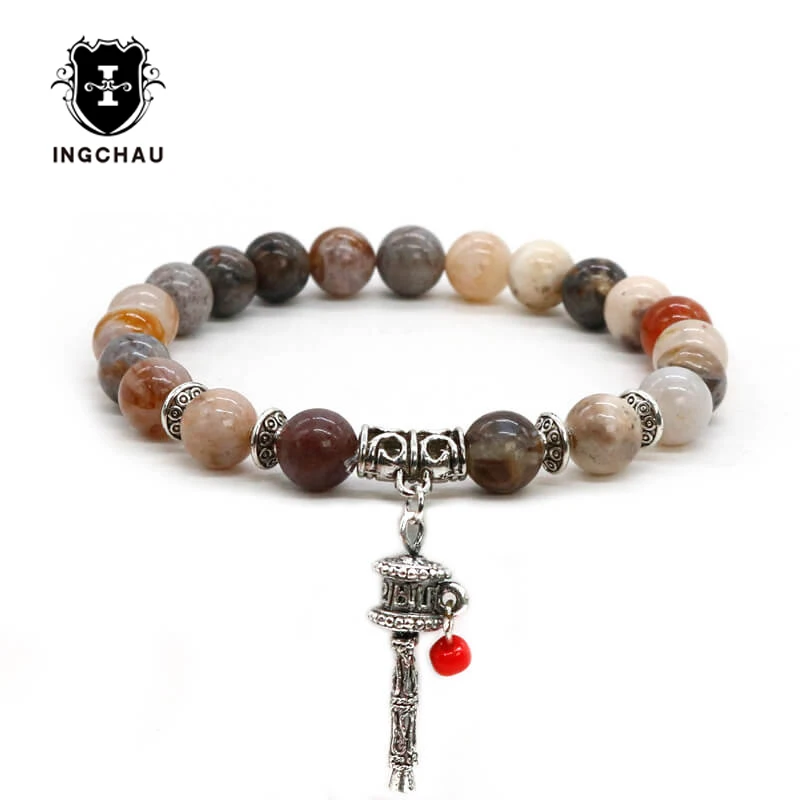 Antique Silver Plated Tibetan Prayer Wheel Bracelets Men Aventurine Amazonite Bracelet Buddha Spiritual Jewelry For Women BD-10
Antique Silver Plated Tibetan Prayer Wheel Bracelets Men Aventurine Amazonite Bracelet Buddha Spiritual Jewelry For Women BD-10