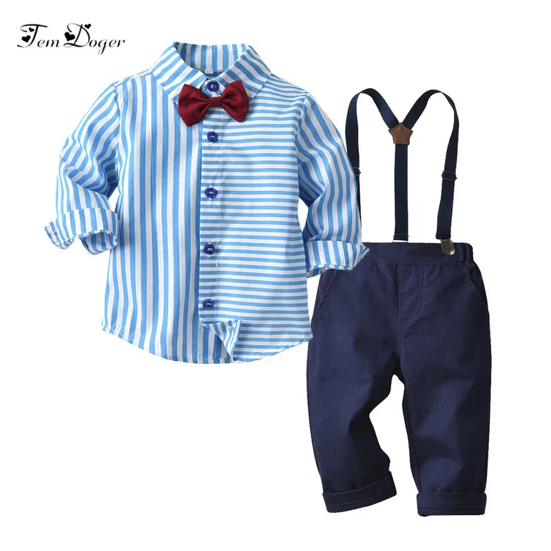 Набор одежды для мальчиков Tem Doger Осень-зима 2019 детская одежда полосатая рубашка с