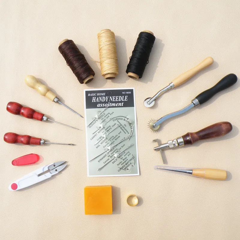 leather craft tools set wax threads awls needles stitch marker thread clippers DIY needlework tools set
leather craft tools set wax threads awls needles stitch marker thread clippers DIY needlework tools set