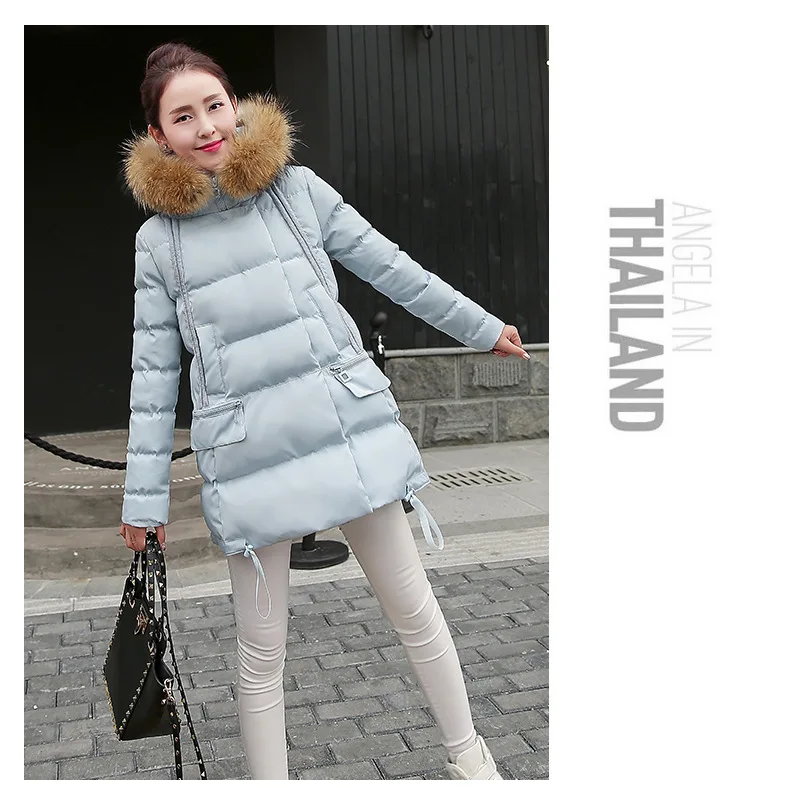 Woman Jacket Winter Parka Pink Coats Padded Long Winter Coat Women Hooded Long Jackets 2018 Korean Ladies Clothing LZ985 (19)
