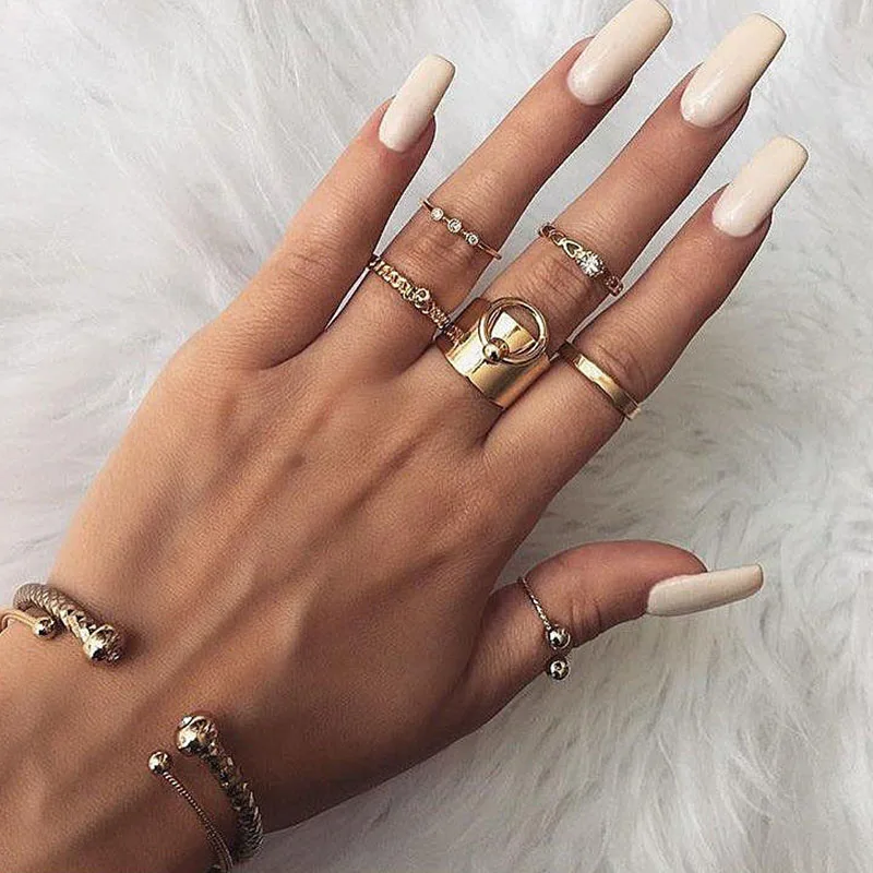 Popular Personality Fashion New Women's Pattern Combination Ring Set Love Wedding Rings Bijoux
Popular Personality Fashion New Women's Pattern Combination Ring Set Love Wedding Rings Bijoux