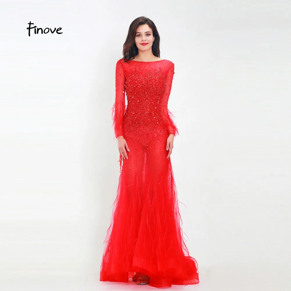 Finove New Arrivals Evening Dress Long Sexy Illusion Tulle Fully Beaded Stunning Feathers Woman Dresses Formal Party Plus Size
Finove New Arrivals Evening Dress Long Sexy Illusion Tulle Fully Beaded Stunning Feathers Woman Dresses Formal Party Plus Size
