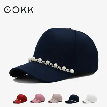 COKK Cap Fashion Baseball Cap Women Pearl Beads Chain Snapback Hats For Women Gorras Adjustable Casquette Sun Hat Female
COKK Cap Fashion Baseball Cap Women Pearl Beads Chain Snapback Hats For Women Gorras Adjustable Casquette Sun Hat Female