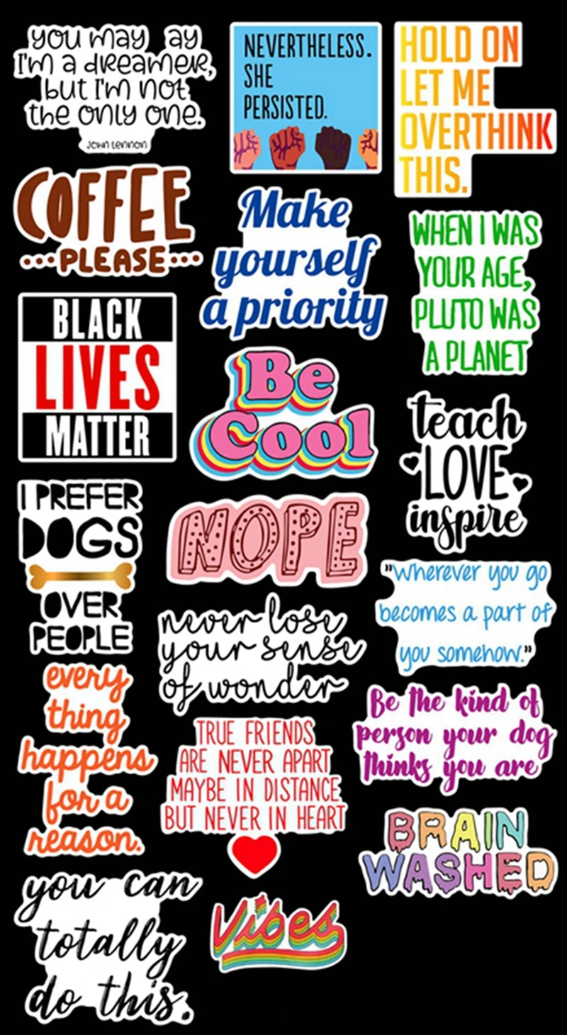 Motivational Text Sticker Scrapbook Stickers Doodle Waterproof Computer And Fridge Guitar Skateboard Sticker Toys Gifts - WTZ095
Motivational Text Sticker Scrapbook Stickers Doodle Waterproof Computer And Fridge Guitar Skateboard Sticker Toys Gifts - WTZ095