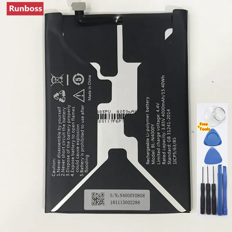 Runboss Original Quality Battery BL-N4000Y for Gionee X1S A1lite Batterie 4000mAh
Runboss Original Quality Battery BL-N4000Y for Gionee X1S A1lite Batterie 4000mAh